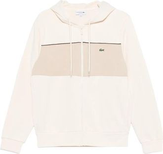 Lacoste Colorblock Hoodie met Rits - Heren - Vesten met rits - Beige - M - Katoen - Hoodies & sweatvesten