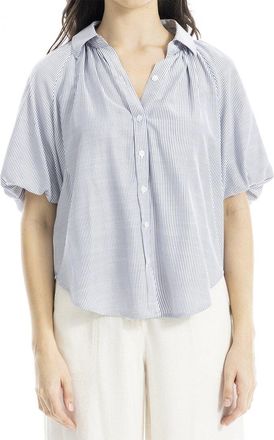 Max Studio Bubble Sleeve Button Front Shirt