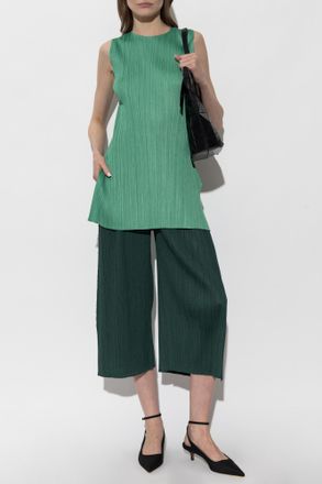 Pleats Please Issey Miyake Pleated Trousers, Womens, Green