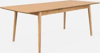 Sweeek Sweeek - Mesa De Comedor Rectangular Extensible De 6-8 Plazas, Lina, Natural, 210x90x75 Cm