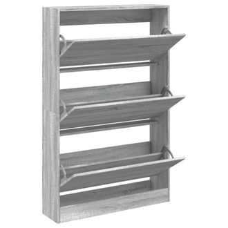 Berkfield Home Shoe Cabinet Grey Sonoma 80x21x125.5 cm Engineered Wood