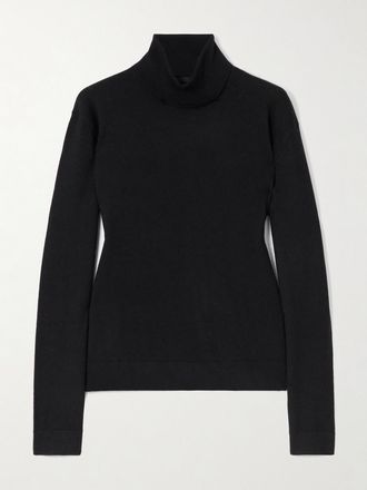 Leset Pullover A Collo Alto In Lana James - Nero