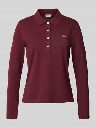 GANT Longsleeve mit Umlegekragen in Bordeaux, Gr&ouml;&szlig;e M