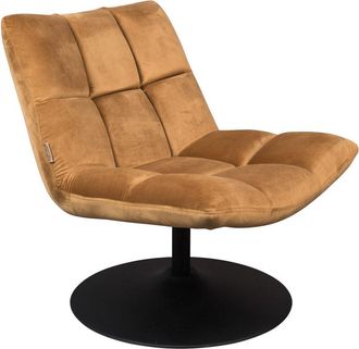 Dutchbone Drehbarer Designsessel Bar Velvet Golden Brown