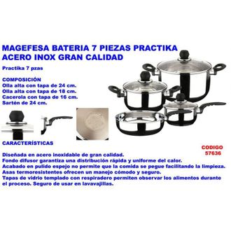 Magefesa Magefesa Pentole Batteria 7 Pezzi Practika Acciaio Inossidabile Di Qualit&agrave;