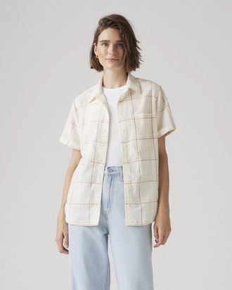 Levi's Darlene Shirt Womens Jane Plaid Short Sleeve Classic Button Up PALL101