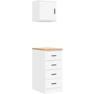 vidaXL vidaXL Garage Cabinets 2 pcs White Engineered Wood