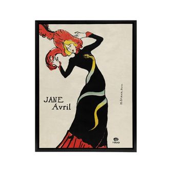 Artery8 Jane Avril Snake Dress Portrait Framed Canvas Wall Art Print Lautrec | Size: W24 x H32