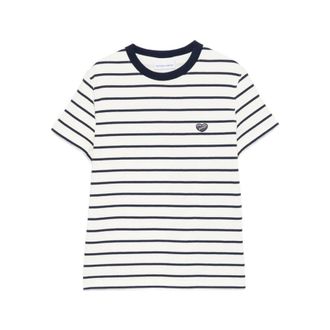 Maison Labiche T-Shirts, female, Multicolor, Size: XS Heart Appliqu&eacute; T-shirt