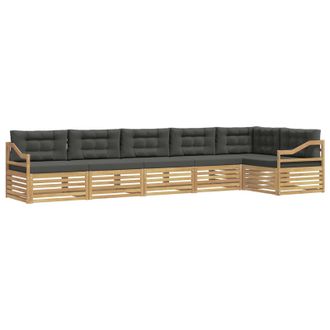 vidaXL Conjunto De Sof&aacute;s De Exterior 6 Pcs Blanco Y Antracita Vidaxl