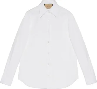 Gucci (WMNS) Gucci Oxford Cotton Shirt White 772008-ZAO7X-9011