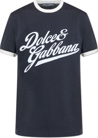 Dolce & Gabbana T-shirt With A Logo And A Velvet Finish