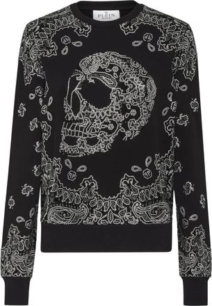 Philipp Plein Sweatshirt Paisley Bandana - Dames - Sweatshirts - Zwart - M - Katoen - Hoodies & sweatvesten