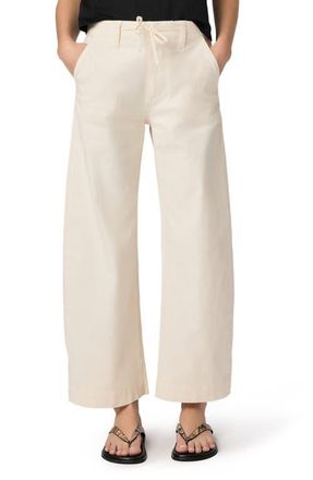 Paige Arellia Tie Waist Ankle Pants in Quartz Sand at Nordstrom, Size 25