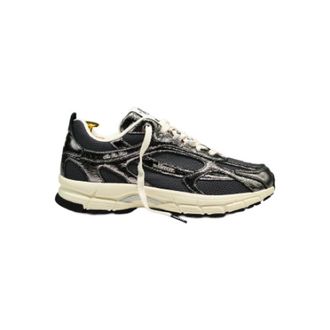 Mercer Amsterdam The Re-Run Cracked - Heren - Schoenen - Zwart - Maat: 39 EU Katoen