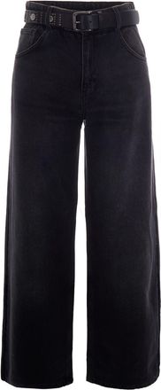 Liu Jo Black Candy Belt Stone Wash Flared Jeans
