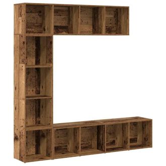 Berkfield Home Book Cabinets 3 pcs Old Wood Engineered Wood in Brown