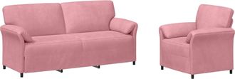 vidaXL Juego De Sof&aacute; 2 Uds. Rosa Terciopelo Vidaxl