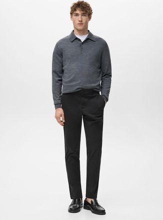 Mango Pantaloni Prato chino cropped tapered nero - Uomo - 42 - MANGO MAN