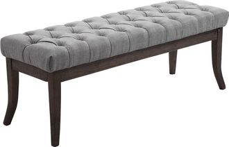Clp Banco con patas de madera y asiento en Tela Gris