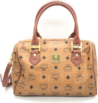 MCM Visetos 2WAY Mini Boston Womens Bag (Pre-Owned)