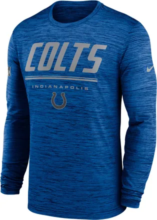 Nike Indianapolis Colts Sideline Team Issue Velocity Nike Mens Dri-FIT NFL Long-Sleeve T-Shirt in Blue | 02EQ4LB98-CH4