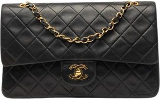 Chanel Pre-owned Classic Double Flap Shoulder Bag - Dames - Vintage Schoudertas - Zwart - ONE Size - Leer - Vintage
