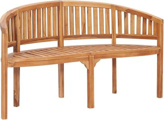 vidaXL Banco Tipo Banana Madera Maciza De Teca 151 Cm