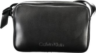 Calvin Klein Tassen, Dames, Zwart, ONE Size, Polyester, Zwarte Dameshandtas met ritssluiting