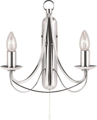 Searchlight Applique Industrial-nordico Maypole Acciaio Argento 2 Luci E14