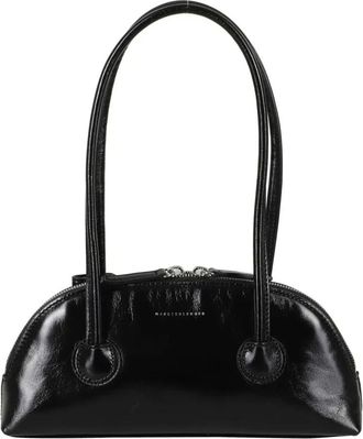 Marge Sherwood Borsa a spalla in pelle con stampa logo - - Bags - Donna - Nero - ONE SIZE