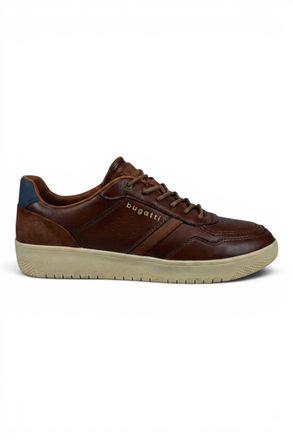Bugatti Mens Brown Leather Fashion Comfort Trainer Shoes - Llopart
