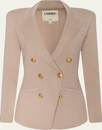 L'agence Amelia Knit Double-Breasted Blazer