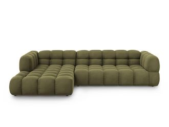 Cosmopolitan Design Sof&aacute; esquinero modular izquierdo 4 plazas de terciopelo verde claro