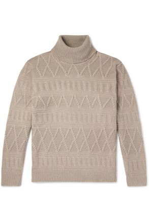Ermenegildo Zegna Jacquard-Knit Wool Rollneck Sweater