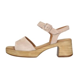 Gabor Schoenen, Dames, Beige, 38 EU, Su&egrave;de, Beige Sandalen Stijlvol Comfort