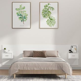 Berkfield Home Bed Headboard with Cabinets White Engineered Wood