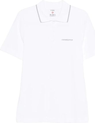 Casablanca Pique Polo Shirt - Heren - Polos - Wit - L - Katoen - Tops