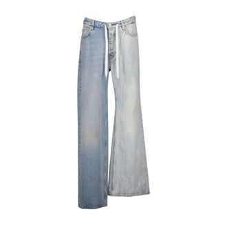 Balenciaga Wide Jeans, female, Blue, XS, Blue Two-Tone Denim Trousers
