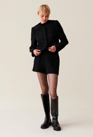 Claudie Pierlot Veste droite noire tweed