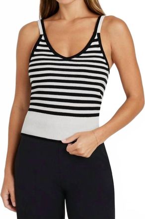 Splendid Santina Stripe Sweater Tank In Black/ice