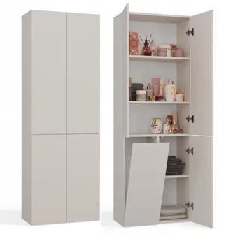 Topeshop Rory - Mobile Da Bagno Con Cestino - Dimensioni 174x60x30 - Mobile Da Bagno Con Zona Lavanderia