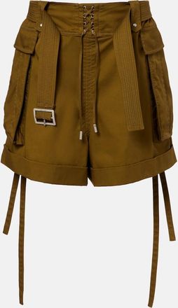 Alexander McQueen Belted cotton shorts