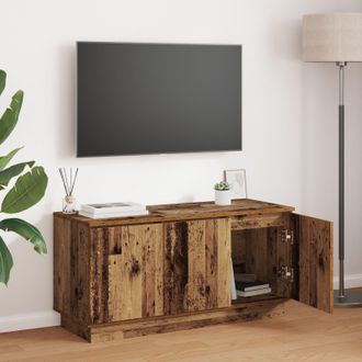 Berkfield Home TV Cabinet Old Wood 100x38x49 cm Engineered Wood in Brown | Size: 100 x 38 x 49 cm