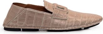 Dolce & Gabbana Croco Driver Moccasins - Heren - Loafers - Bruin - 40 EU - Schoenen