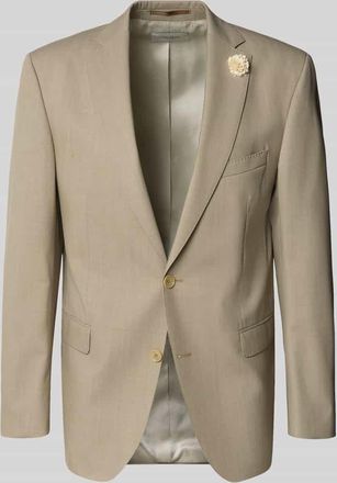 Carl Gross Carl Gross Slim Fit 2-Knopf-Sakko aus Schurwolle-Mix Modell Shelby in Beige Melange, Gr&ouml;&szlig;e 25