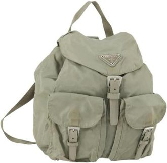 Prada Pre-owned Backpacks, female, Beige, Size: ONE SIZE Pre-owned Nylon Backpack