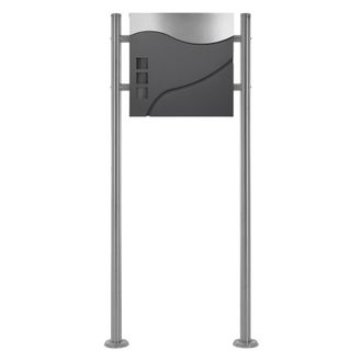 ECD Germany Buz&oacute;n, antracita/&aacute;mbar, de acero inoxidable