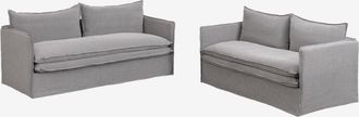Sklum Sklum - Conjunto De Sal&oacute;n Con Sof&aacute; De 2 Plazas Y Sof&aacute;s De 3 Plazas En Lino Y Algod&oacute;n Grace