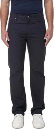 Emporio Armani J76 Slim-fit Technische Katoen Broek met Vijf Zakken - Heren - Broeken - Blauw - Maat: W33 Katoen